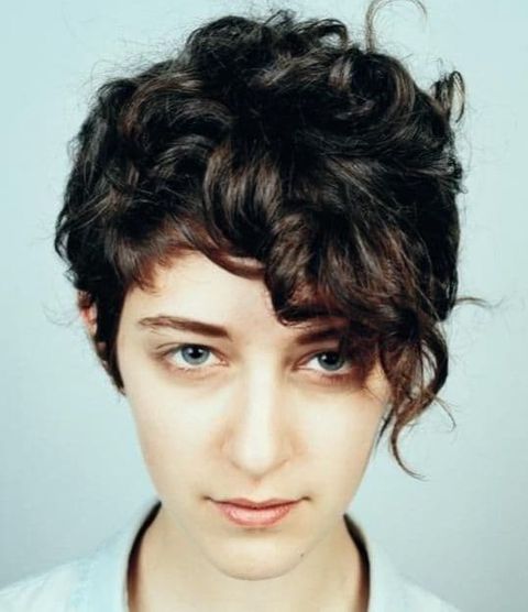 Curly pixie cut with bangs for women in 2021-2022