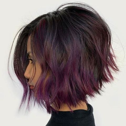 Red ombre short bob hairstyle for thick hair in 2021-2022