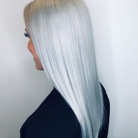 Straight hair type platinum color in 2021-2022