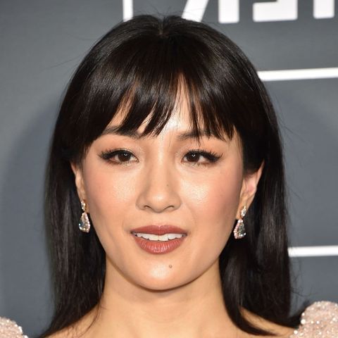 Mid-length hairstyle with bangs 2021-2022