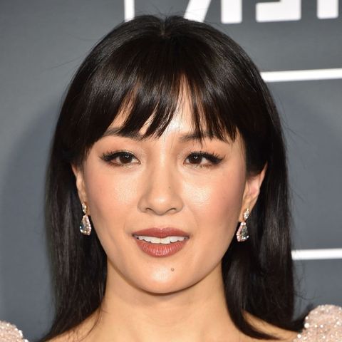 Mid-length hairstyle with bangs 2021-2022