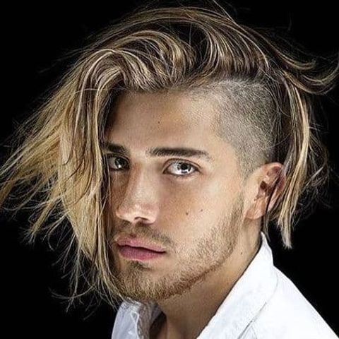 Side swept undercut long hair in 2021-2022