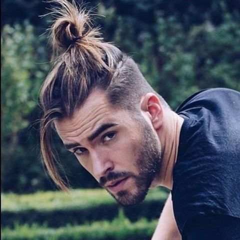 Updo undercut for men with bangs in 2021-2022