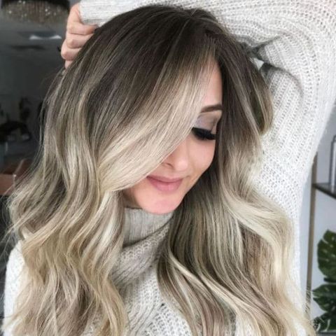 Blonde balayage with highlights in 2021-2022