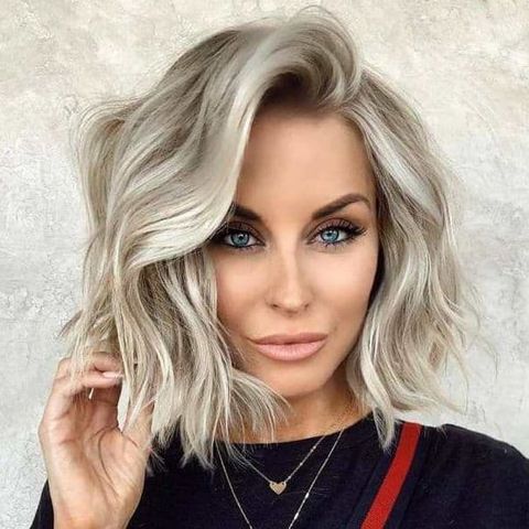 Blonde hair with white balayage in 2021-2022