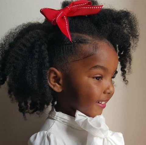 Natural hair with ribbons for black girls 2021-2022