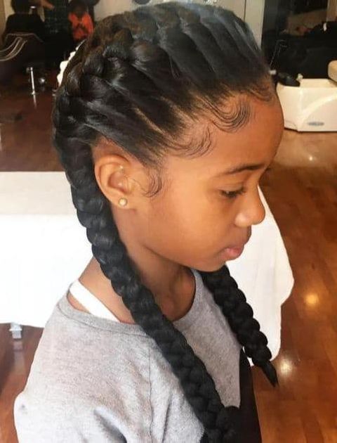 Two ponytail braids for black girls 2021-2022