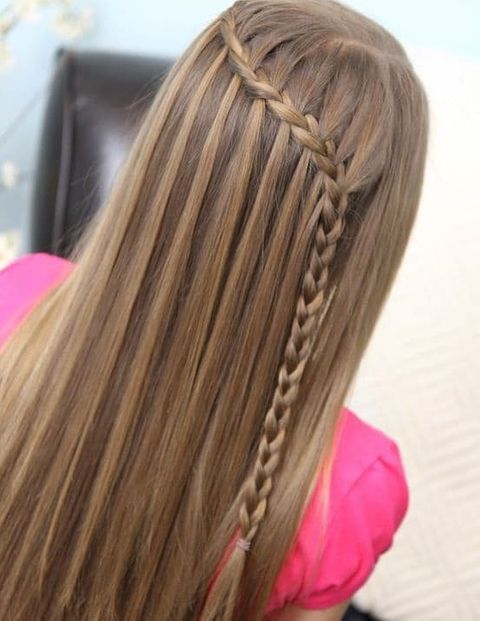 Cross waterfall braid for girls 2021-2022