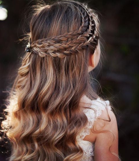 Triple braided waterfall braid for girls 2021-2022