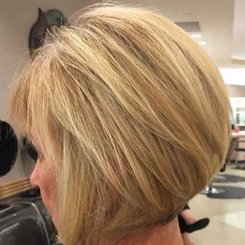 Straight hair short bob for women over 50 in 2021-2022