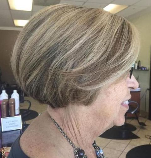 Bob haircut for round face for women over 60 in 2021-2022