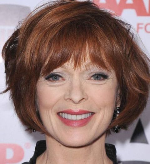 Brown blunt short bob with bangs for women over 60 in 2021-2022