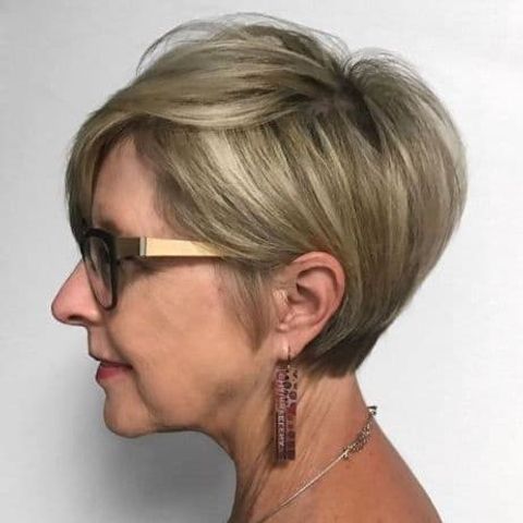 Short haircut with bangs for women over 60 in 2021-2022