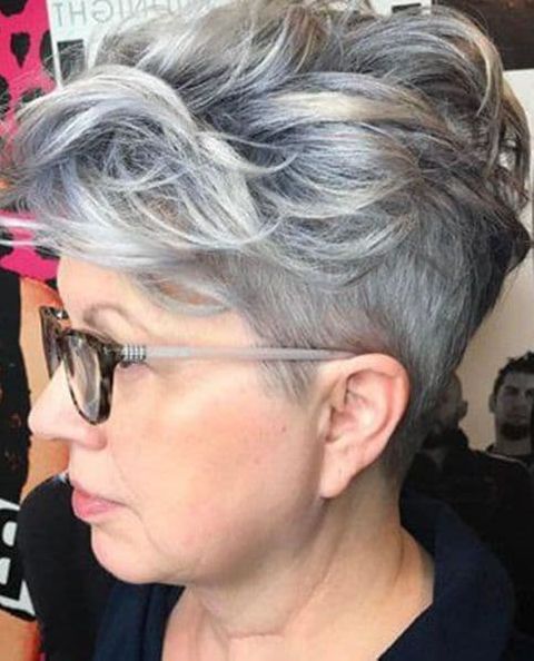 Wavy short pixie for women over 60 in 2021-2022