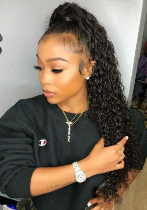 Curly high ponytail for black girls in 2021-2022