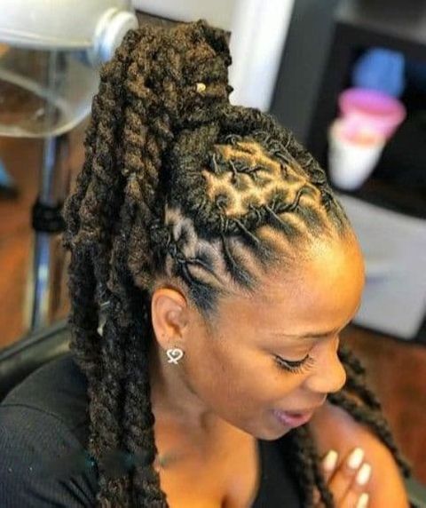 Dreadlock high ponytail hair for black women in 2021-2022