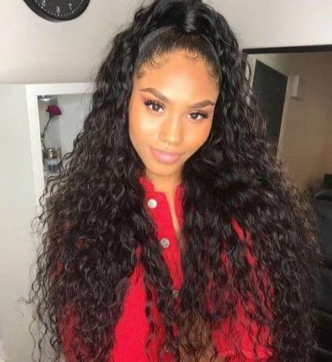 Natural curly hair high ponytail style for black girls 2021-2022