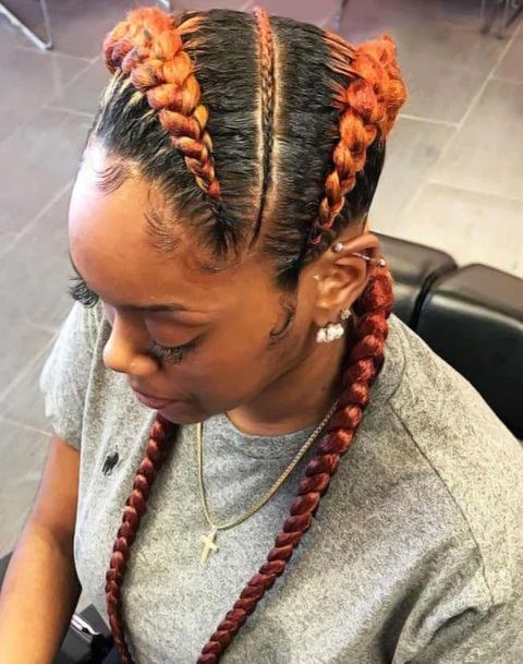 Brown balayage jumbo lemonade braids for black women in 2021-2022