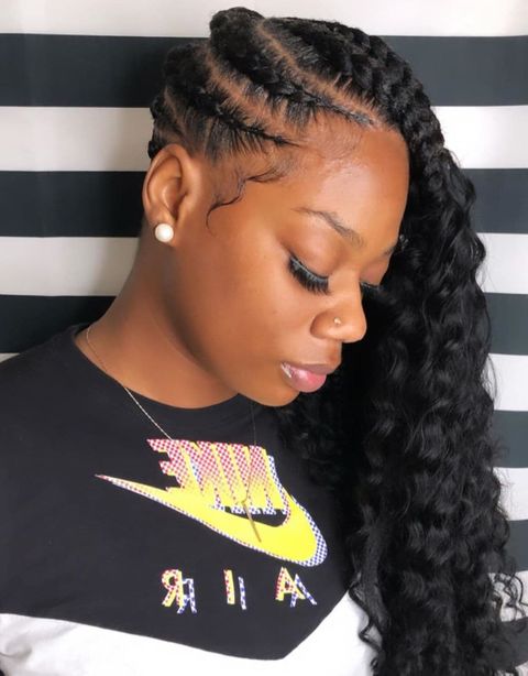 Jumbo lemonade braids with curls for black women in 2021-2022