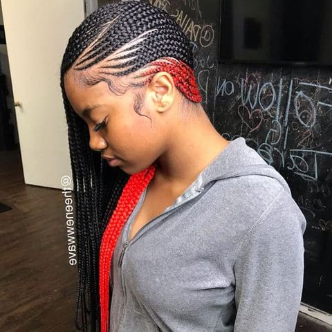 Black to red ombre lemonade braids for black women in 2021-2022