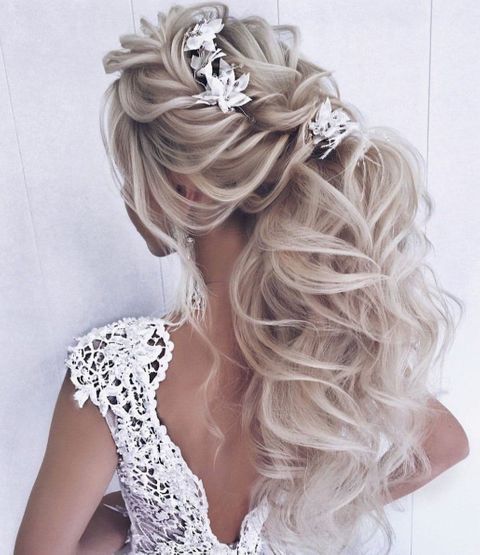 Blonde soft wavy long wedding hair in 2021-2022