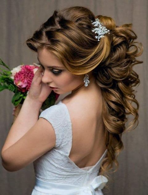 Brown balayage wedding hairstyle in 2021-2022