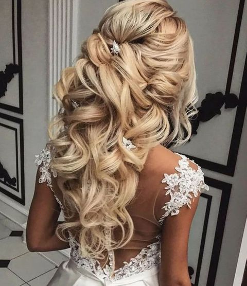 Golden wedding long hair in 2021-2022