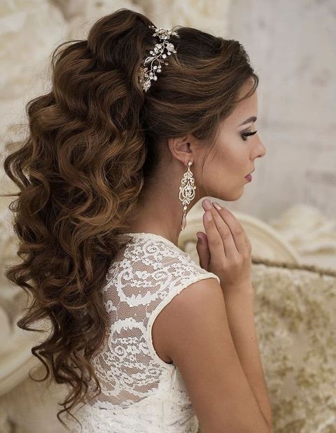 High ponytail wedding hairstyle in 2021-2022
