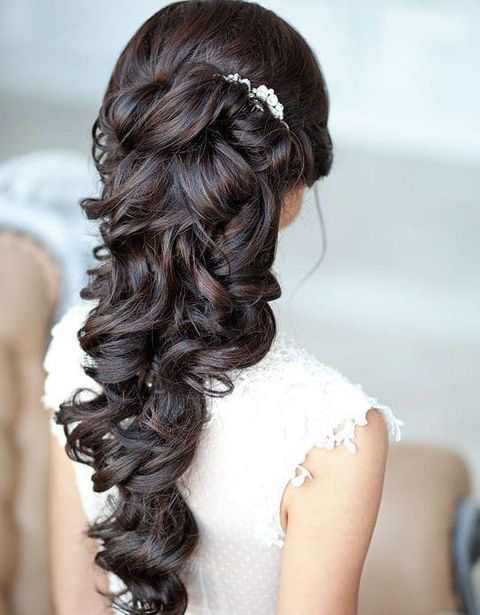 Modern wedding hair style for long hair in 2021-2022