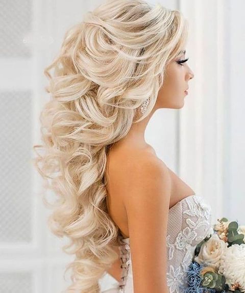 New wedding hairstyle for long hair in 2021-2022