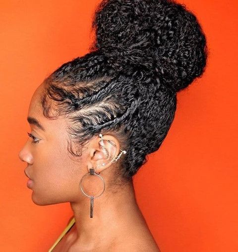 Curly bun hair for prom hairstyle in 2021-2022