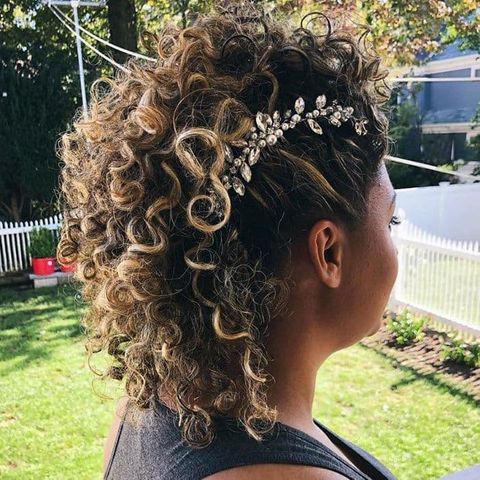 Curly short hairstyle for prom hair in 2021-2022