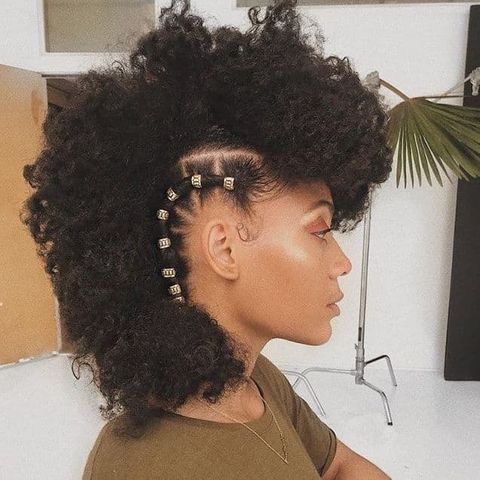 Side beaded curly prom hairstyle in 2021-2022