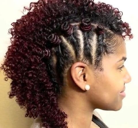 Side braids mohawk prom hair in 2021-2022