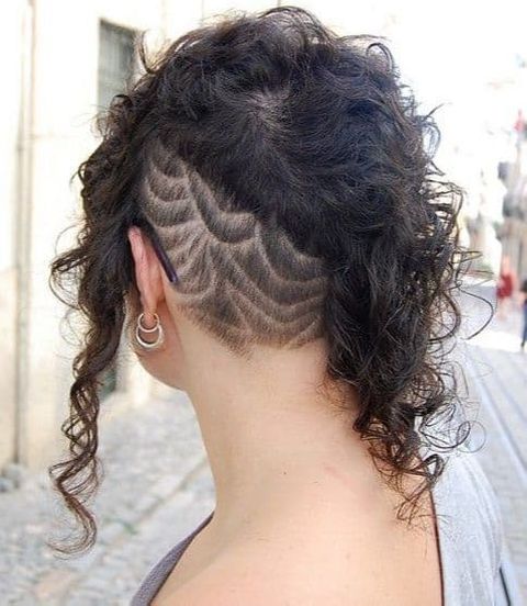 Undercut curly prom hairstyle in 2021-2022