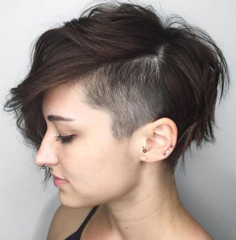 Asymmetrical undercut for fine hair