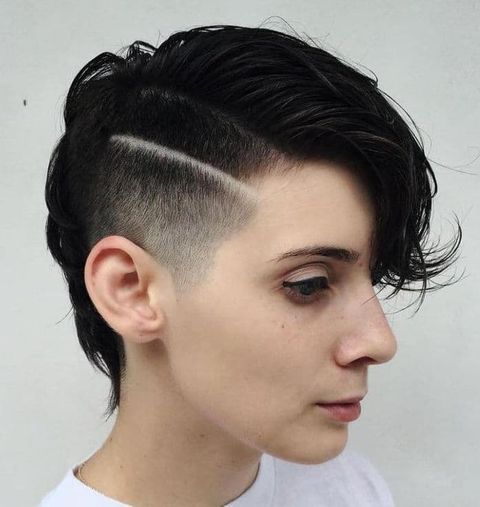 Line undercut short pixie cut