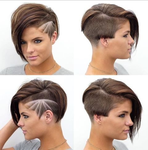 Modern design undercut asymmetrical short hair