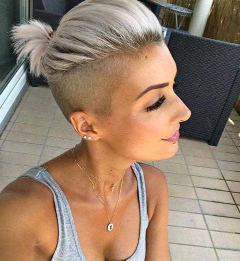 Short ponytail with undercut