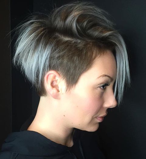 Undercut short bob with bangs