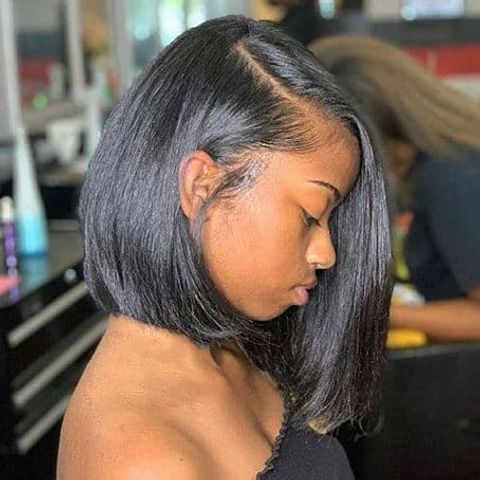 Asymmetrical long bob for black women in 2021-2022