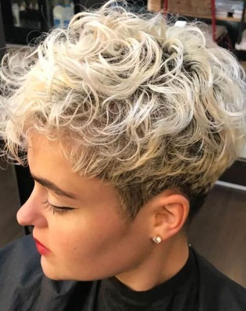 Blonde balayage curly short hair in 2021-2022