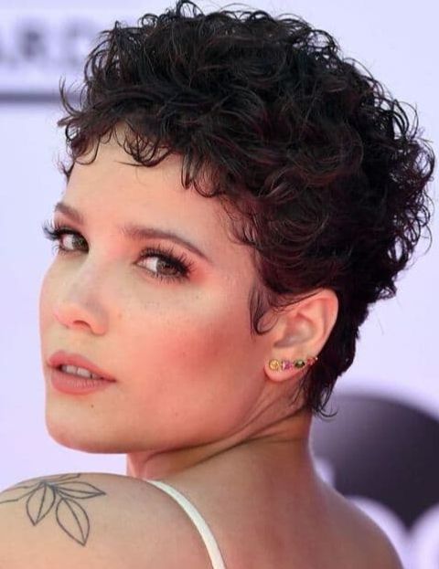 Curly pixie haircut for oval face in 2021-2022