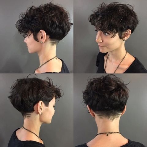 Modern wavy pixie hairstyle in 2021-2022