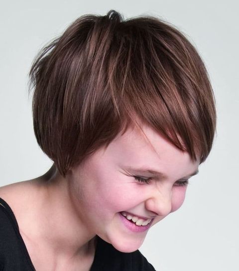 Layered short hair for school for girls in 2021-2022