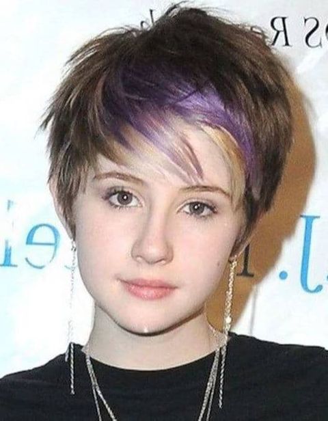 Purple balayage messy pixie for girls in 2021-2022