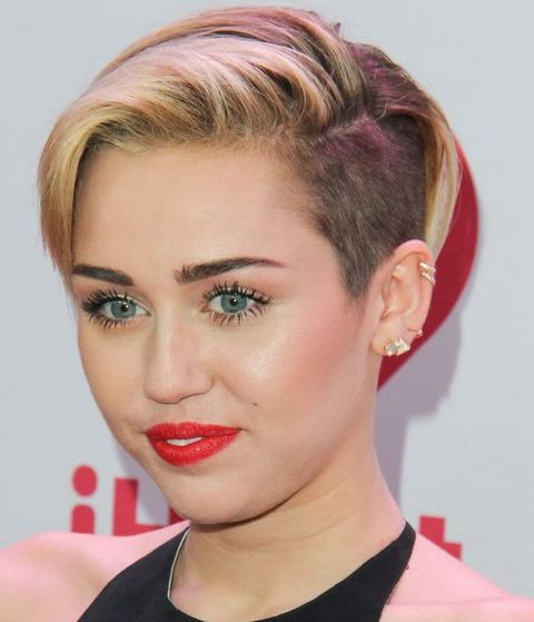 Undercut short hairstyle for round face