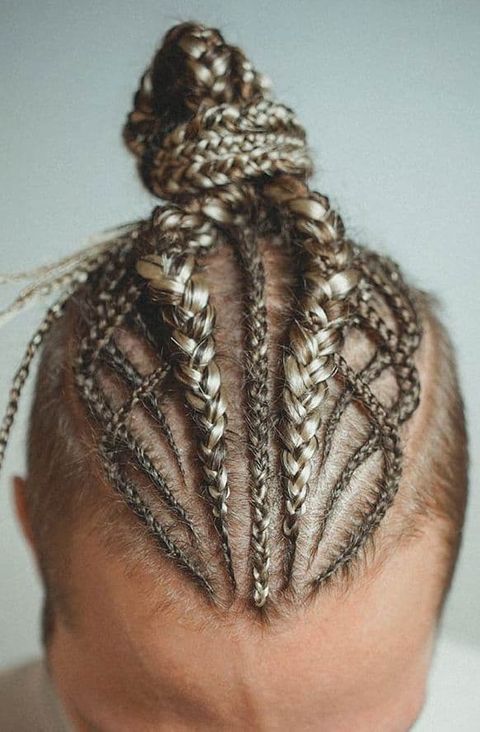 Multi braids high bun for men in 2021-2022