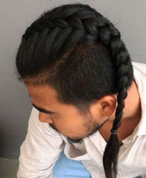 Ponytail braids with undercut for men in 2021-2022