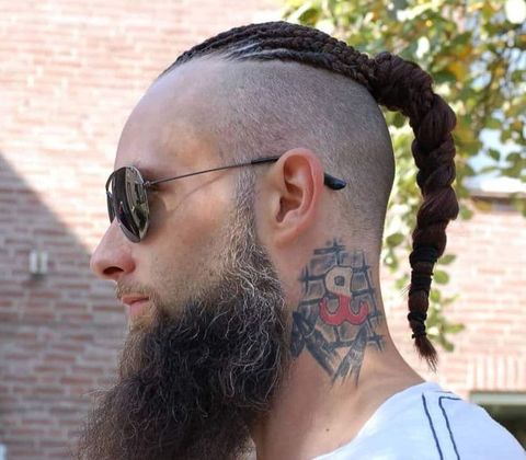 Undercut braids ponytail for men in 2021-2022